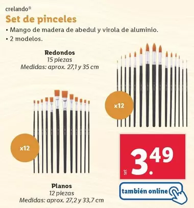 Oferta de Crelando - Set De Pinceles por 3,49€ en Lidl