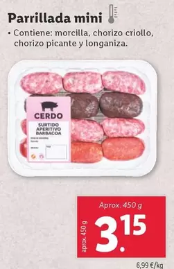 Oferta de Parrillada Mini por 3,15€ en Lidl