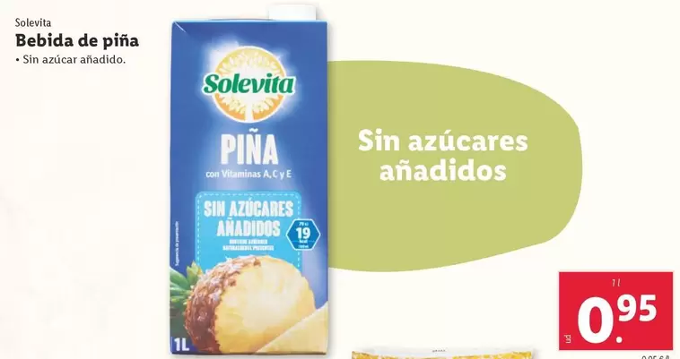 Oferta de Solevita - Bebida De Pina por 0,95€ en Lidl