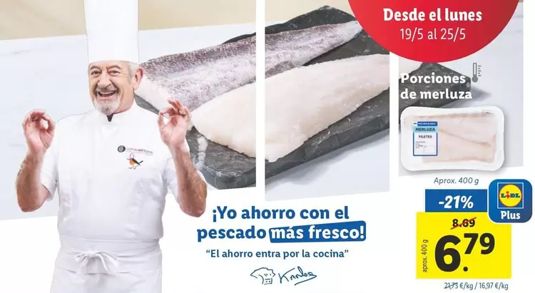 Oferta de Porciones De Merluza por 6,79€ en Lidl