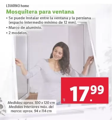Oferta de Livarno Home - Mosquitera Para Ventana por 17,99€ en Lidl