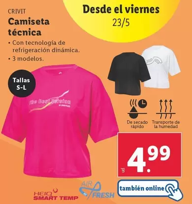 Oferta de Crivit - Camiseta Tecnica por 4,99€ en Lidl