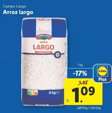 Oferta de Campo Largo - Arroz Largo por 1,09€ en Lidl
