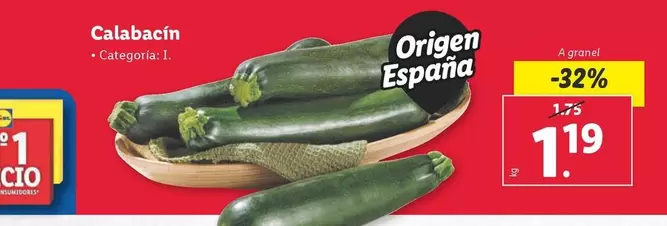 Oferta de Calabacín por 1,19€ en Lidl