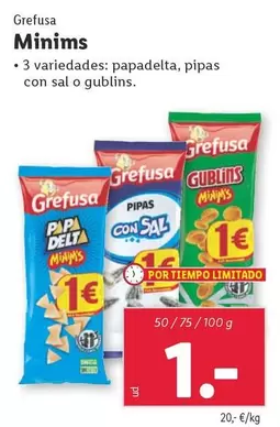 Oferta de Grefusa - Minims por 1€ en Lidl