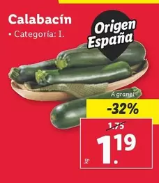 Oferta de Calabacin por 1,19€ en Lidl