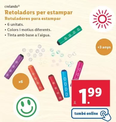 Oferta de Crelando -  Rotuladores Para Estampar por 1,99€ en Lidl