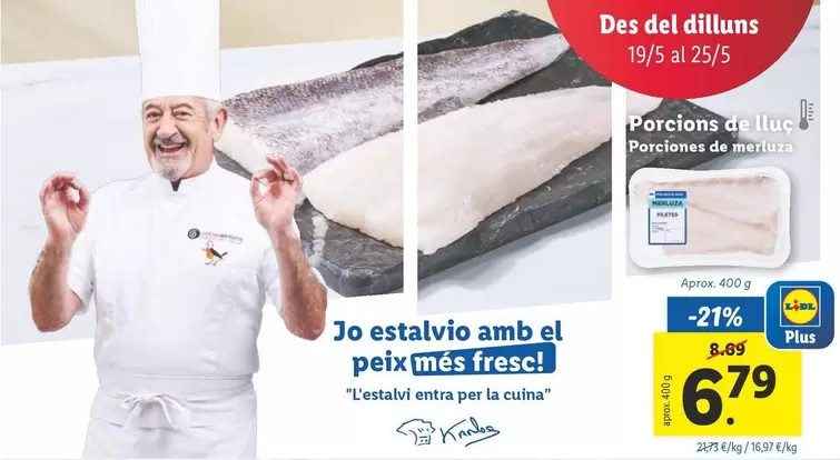 Oferta de Porciones De Merluza por 6,79€ en Lidl