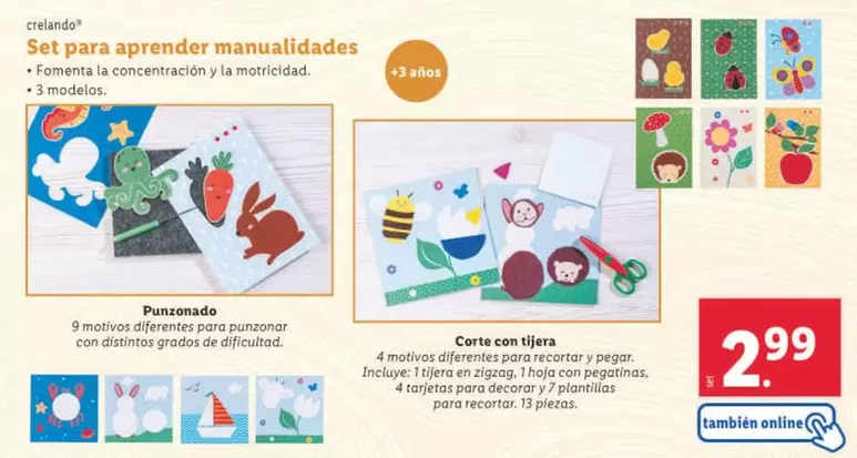 Oferta de Crelando - Set Para Aprender Manualidades por 2,99€ en Lidl