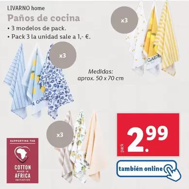 Oferta de Livarno Home - Panos De Cocina por 2,99€ en Lidl