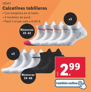 Oferta de Crivit - Calcetines Tobilleros por 2,99€ en Lidl