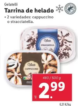 Oferta de Gelatelli - Tarrina De Helado por 2,99€ en Lidl
