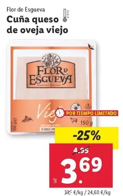 Oferta de Flor de Esgueva - Cuna Queso De Oveja Viejo por 3,69€ en Lidl