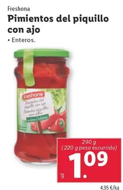 Oferta de Freshona - Pimientos Del Piquillo Con Ajo por 1,09€ en Lidl