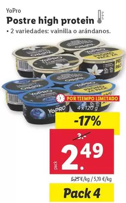 Oferta de YoPRO - Postre High Protein por 2,49€ en Lidl