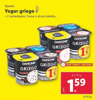 Oferta de Danone - Yogur Griego por 1,59€ en Lidl