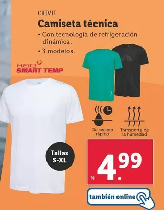 Oferta de Crivit - Camiseta Tecnica por 4,99€ en Lidl