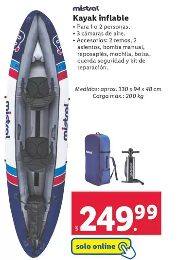 Oferta de Mistral - Kayak Inflable por 249,99€ en Lidl
