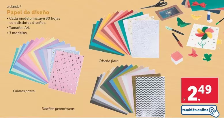 Oferta de Crelando - Papel De Diseño  por 2,49€ en Lidl