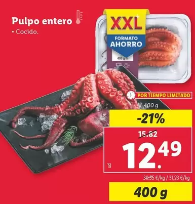 Oferta de Pulpo Entero  por 12,49€ en Lidl
