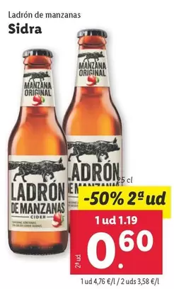 Oferta de Ladrón De Manzanas - Sidra por 1,19€ en Lidl