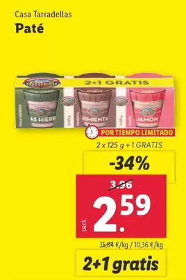 Oferta de Casa Tarradellas -  Paté por 2,59€ en Lidl