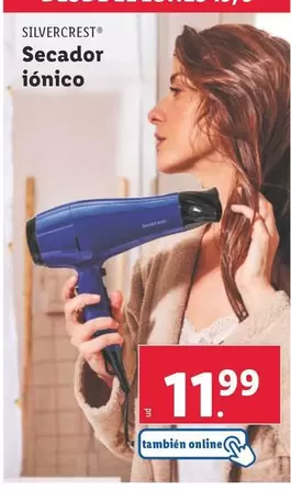 Oferta de SilverCrest - Secador Ionico por 11,99€ en Lidl