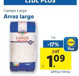 Oferta de Campo Largo - Arroz Largo por 1,09€ en Lidl