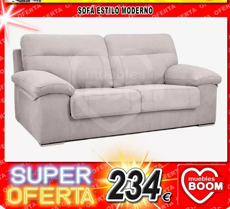 Oferta de Sofa Estilo Moderno por 234€ en Muebles Boom