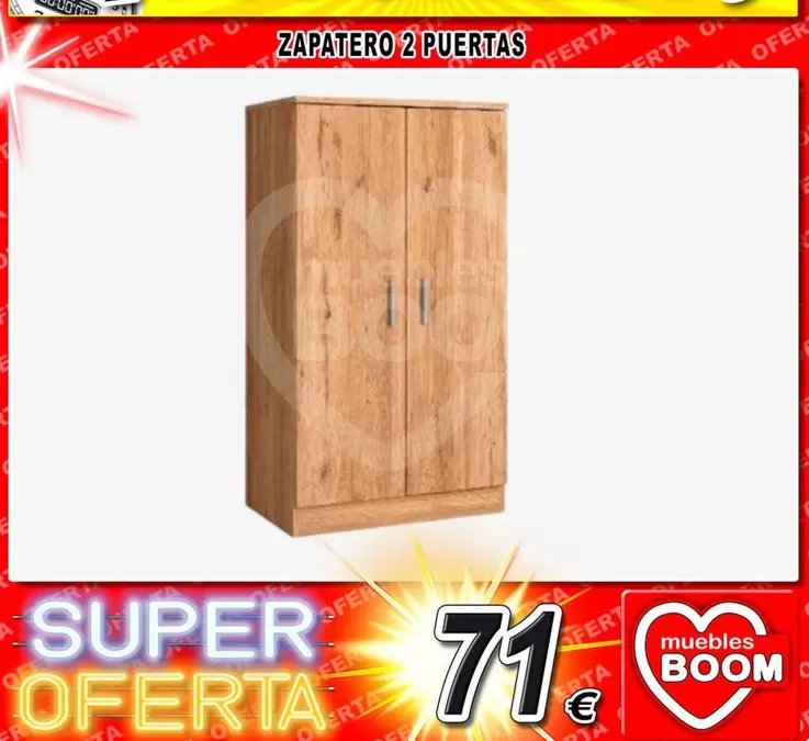 Oferta de Zapatero 2 Puertas por 71€ en Muebles Boom