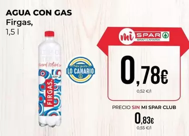 Oferta de Firgas - Agua Con Gas por 0,78€ en SPAR Gran Canaria