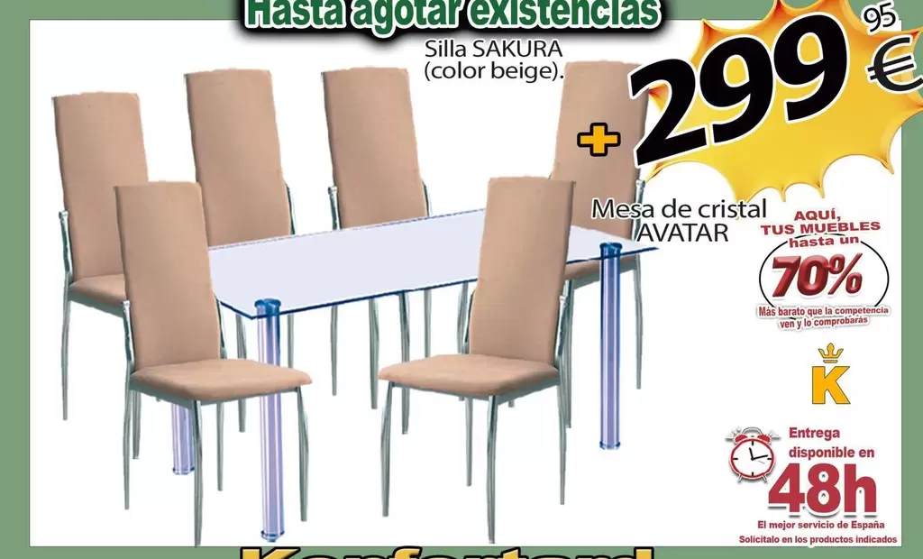 Oferta de Cristal - Silla Salva (Color Beige) por 299€ en Konfortard