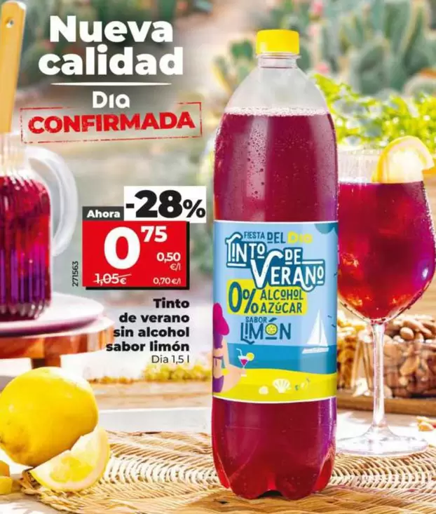 Oferta de Dia - Tinto De Verano Sin Alcohol Sabor Limón  por 0,75€ en Dia
