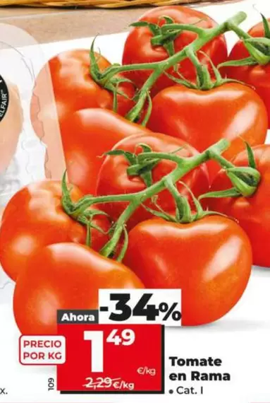 Oferta de Tomate En Rama por 1,49€ en Dia