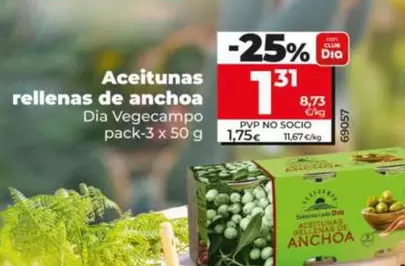 Oferta de Dia Vegecampo - Aceitunas Rellenas De Anchoa  por 1,31€ en Dia