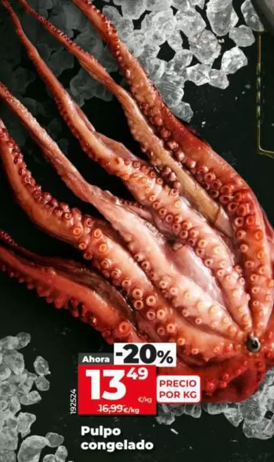 Oferta de Pulpo Congelado por 13,49€ en Dia