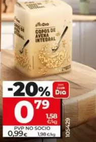 Oferta de Gran Dia - Copos De Avena Integral 500 G por 0,79€ en Dia