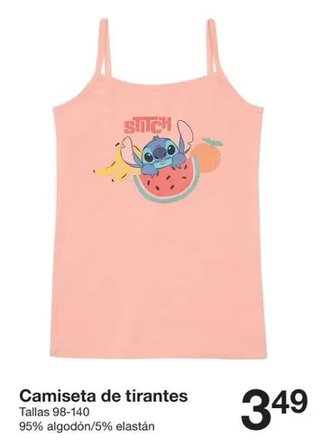 Oferta de Stitch - Camiseta De Tirantes por 3,49€ en ZEEMAN