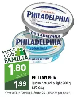 Oferta de Philadelphia - Queso Natural O Light por 1,99€ en Coviran