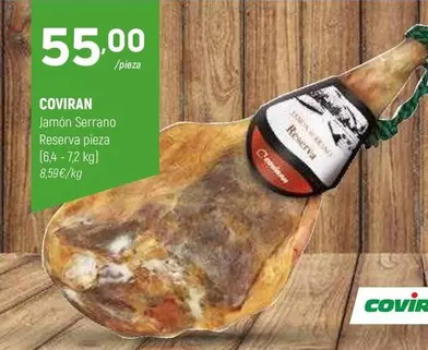Oferta de Coviran - Jamón Serrano Reserva Pieza por 55€ en Coviran