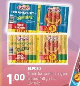 Oferta de Elpozo - Salchicha Frankfurt Original O Queso por 1€ en Coviran