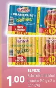 Oferta de Elpozo - Salchicha Frankfurt Original O Queso por 1€ en Coviran