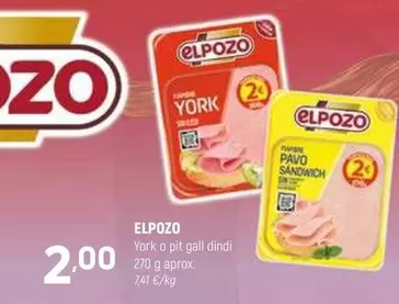 Oferta de Elpozo - York O Pit Gall Dindi por 2€ en Coviran