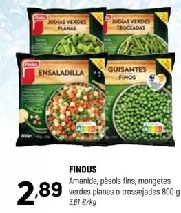 Oferta de Findus - Amanida, Pesols Fins, Mongetes Verdes Planes O Trossejades por 2,89€ en Coviran