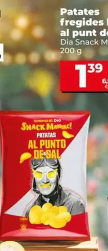 Oferta de Dia Snack Maniac - Patatas Fritas Lisas Al Punto De Sal  por 1,39€ en Dia