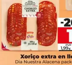 Oferta de Dia Nuestra Alacena - Chorizo Extra En Lonchas  por 1,59€ en Dia