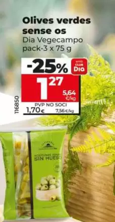 Oferta de Dia Vegecampo - Aceitunas Verdes Sin Hueso por 1,27€ en Dia