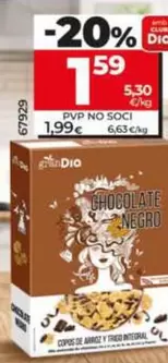 Oferta de Gran Dia - Copos De Arroz Y Trigo Integral Con Chocolate Negro  por 1,59€ en Dia