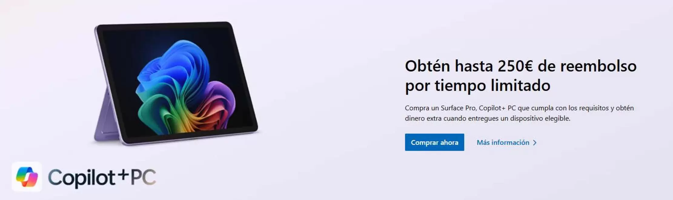 Oferta de Copilot + Pc por 250€ en Microsoft