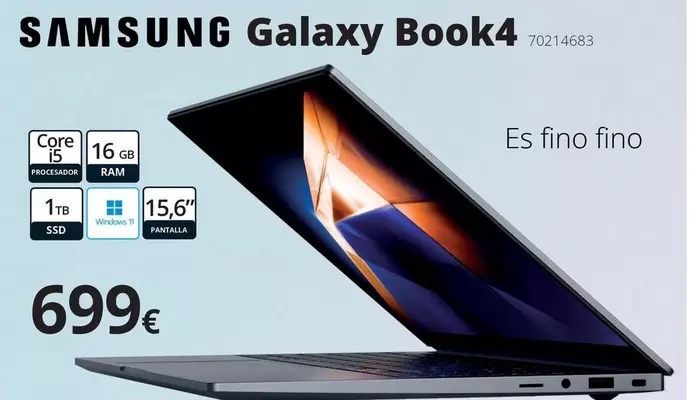 Oferta de Samsung -  Galaxy Book4 por 699€ en Ecomputer
